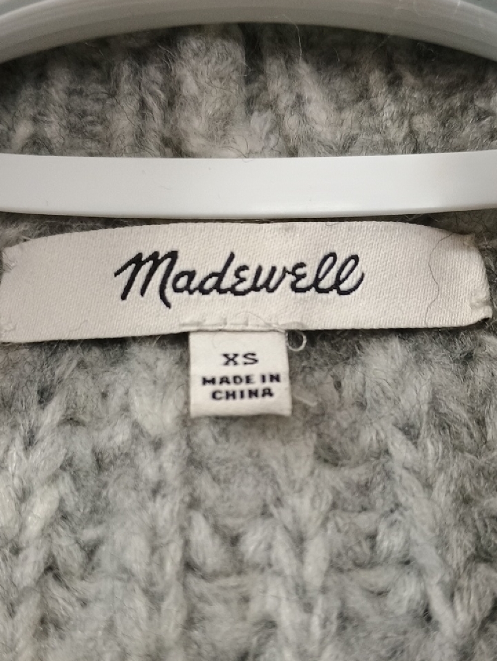 Madewell Gray Ribbed Button-Front Cardigan - Picture 2 of 4